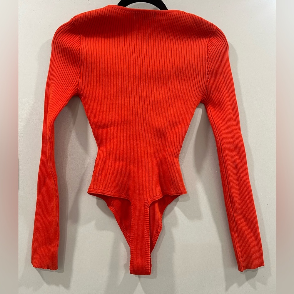 MISSGUIDED Red/Orange Ribbed Bodysuit - Picture 2 of 3